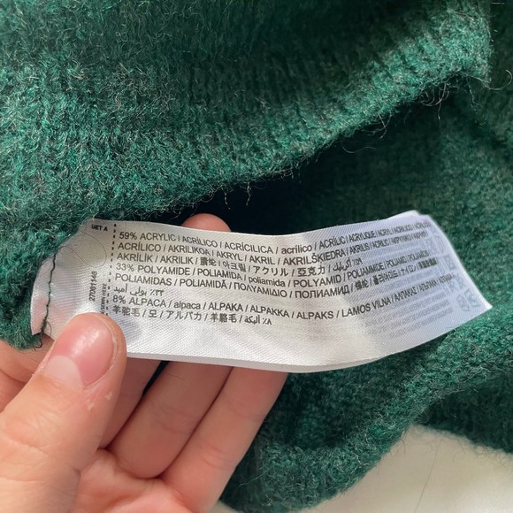 NWT MANGO Green Fuzzy Knit Lightweight Sweater womens M - Picture 5 of 7